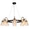 Aidtyrtm 34.3" Wide Gold and Black 8-Light Wagon Wheel Chandelier