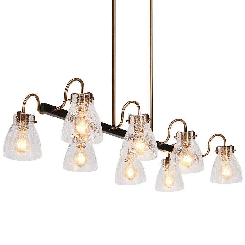 Image 1 Aidtyrtm 37 1/2"W Brass and Black 8-Light Island Chandelier