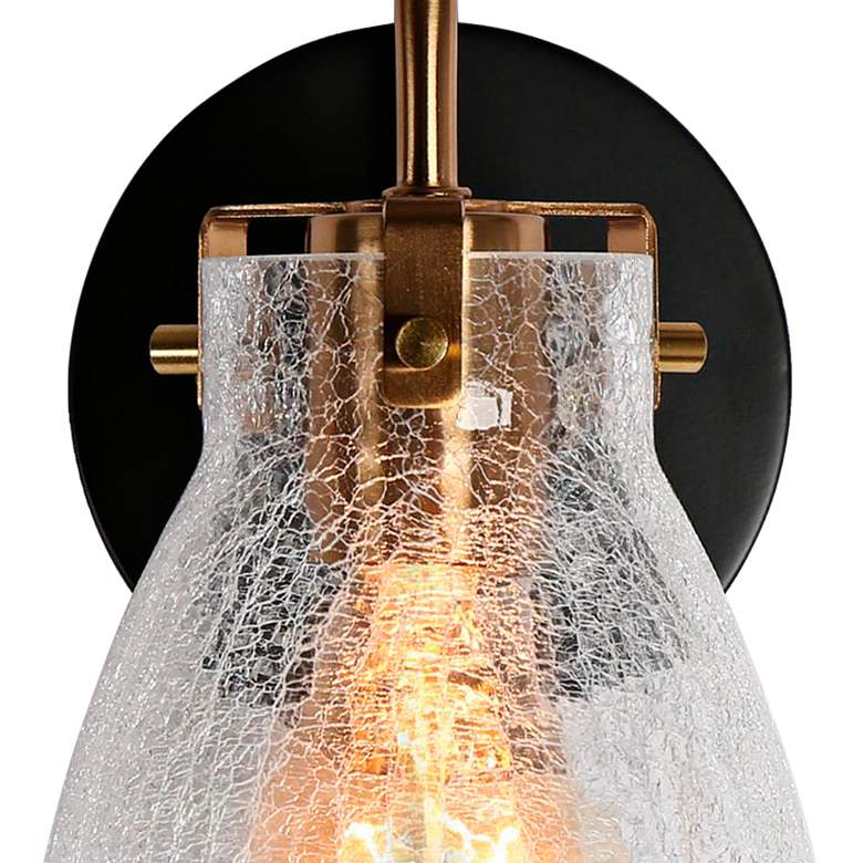 Image 2 Aidtyrtm 8 1/4"H Matte Black and Plating Brass Wall Sconce more views