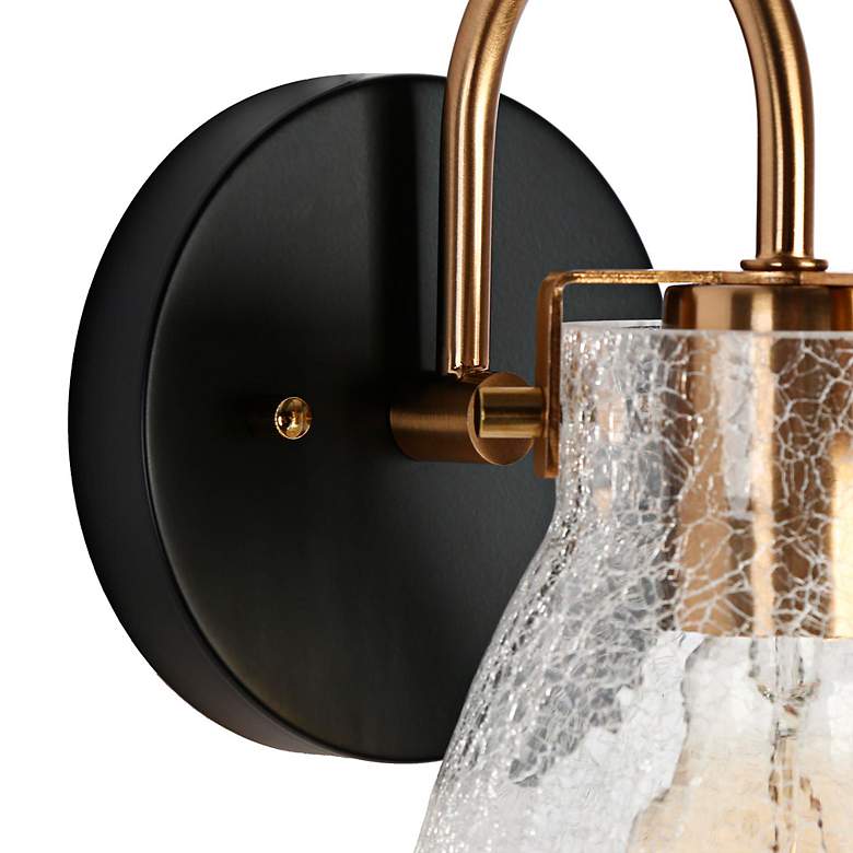 Image 3 Aidtyrtm 8 1/4"H Matte Black and Plating Brass Wall Sconce more views