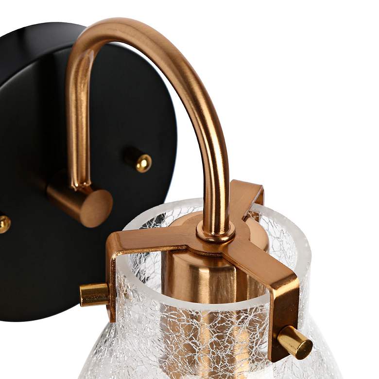 Image 4 Aidtyrtm 8 1/4"H Matte Black and Plating Brass Wall Sconce more views