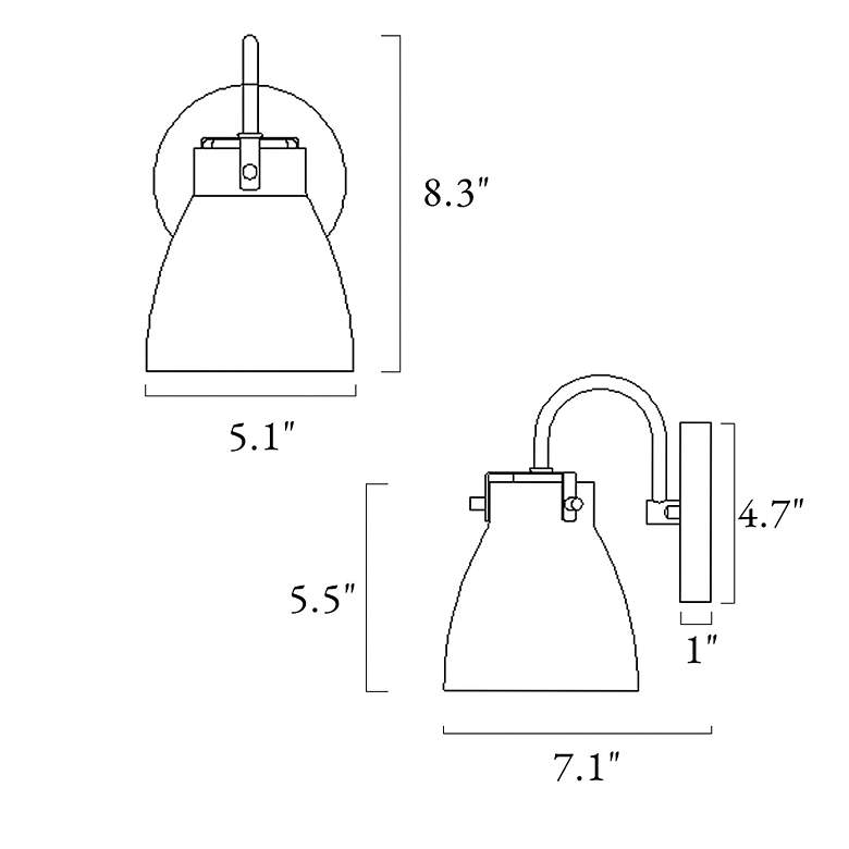 Image 5 Aidtyrtm 8 1/4"H Matte Black and Plating Brass Wall Sconce more views