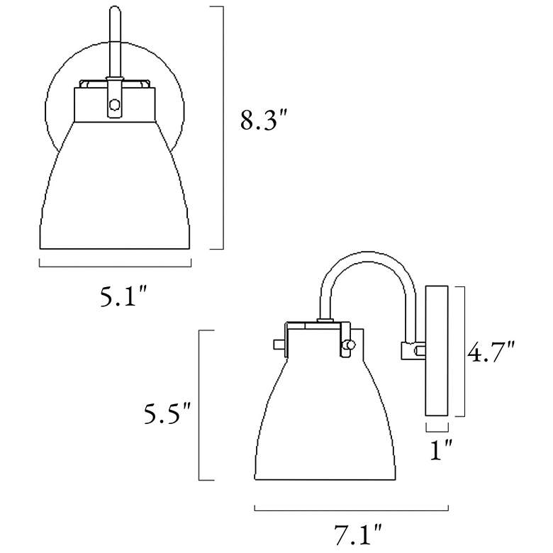 Image 6 Aidtyrtm 8 1/4"H Matte Black and Plating Brass Wall Sconce more views