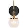 Aiglitis 10 1/2"H Matte Black and Plating Brass Wall Sconce