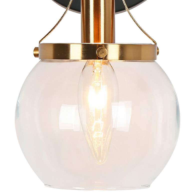 Image 2 Aiglitis 10 1/2"H Matte Black and Plating Brass Wall Sconce more views