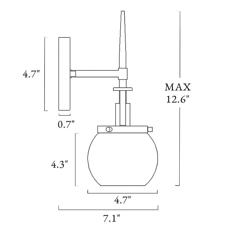 Image 4 Aiglitis 10 1/2"H Matte Black and Plating Brass Wall Sconce more views