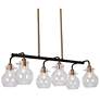 1_Aiglitis 28" Wide Black and Brass 6-Light Island Chandelier