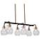 Aiglitis 28" Wide Black and Brass 6-Light Island Chandelier