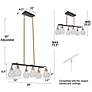 2_Aiglitis 28" Wide Black and Brass 6-Light Island Chandelier more views
