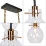 3_Aiglitis 28" Wide Black and Brass 6-Light Island Chandelier more views