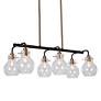 4_Aiglitis 28" Wide Black and Brass 6-Light Island Chandelier more views