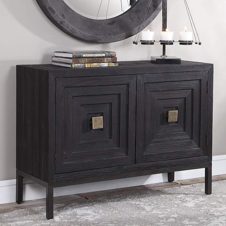 Image 1 Aiken 43 1/4 inch Wide Dark Ebony 2-Door Wood Accent Cabinet