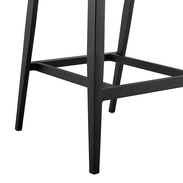 Image 5 Aileen 30" Black and Gray Wicker Outdoor Bar Stool more views
