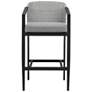 Aileen 30" Black and Gray Wicker Outdoor Bar Stool