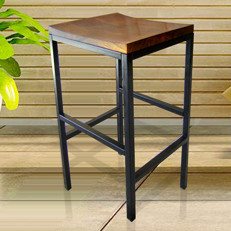 Image 1 Aileen 30" Warm Chestnut Wood Bar Stool