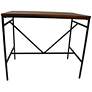 2_Aileen 42" Wide Chestnut Wood Black Metal Rectangular Bar Table