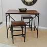 3_Aileen 42" Wide Chestnut Wood Black Metal Rectangular Bar Table more views