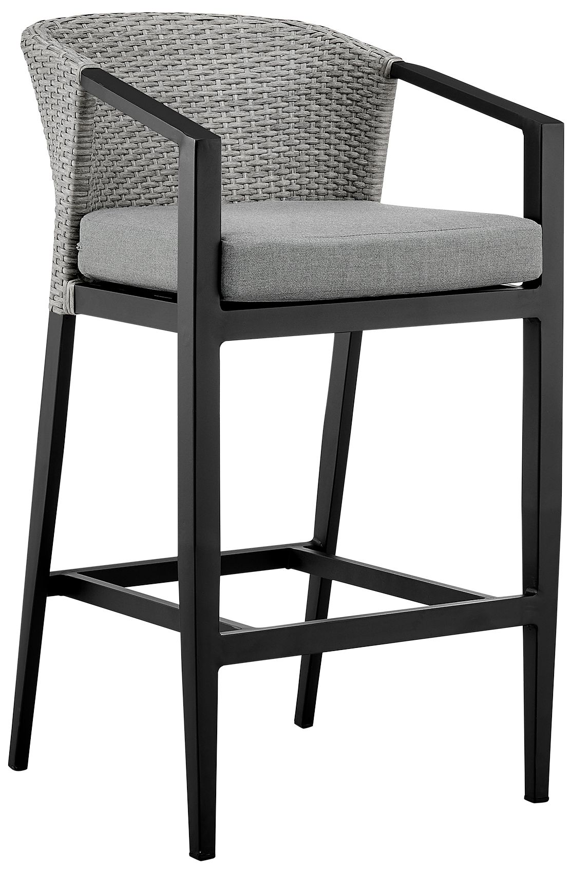 Image 3 Aileen Outdoor 5-Piece Bar Table Set in Aluminum with Grey Cushions more views