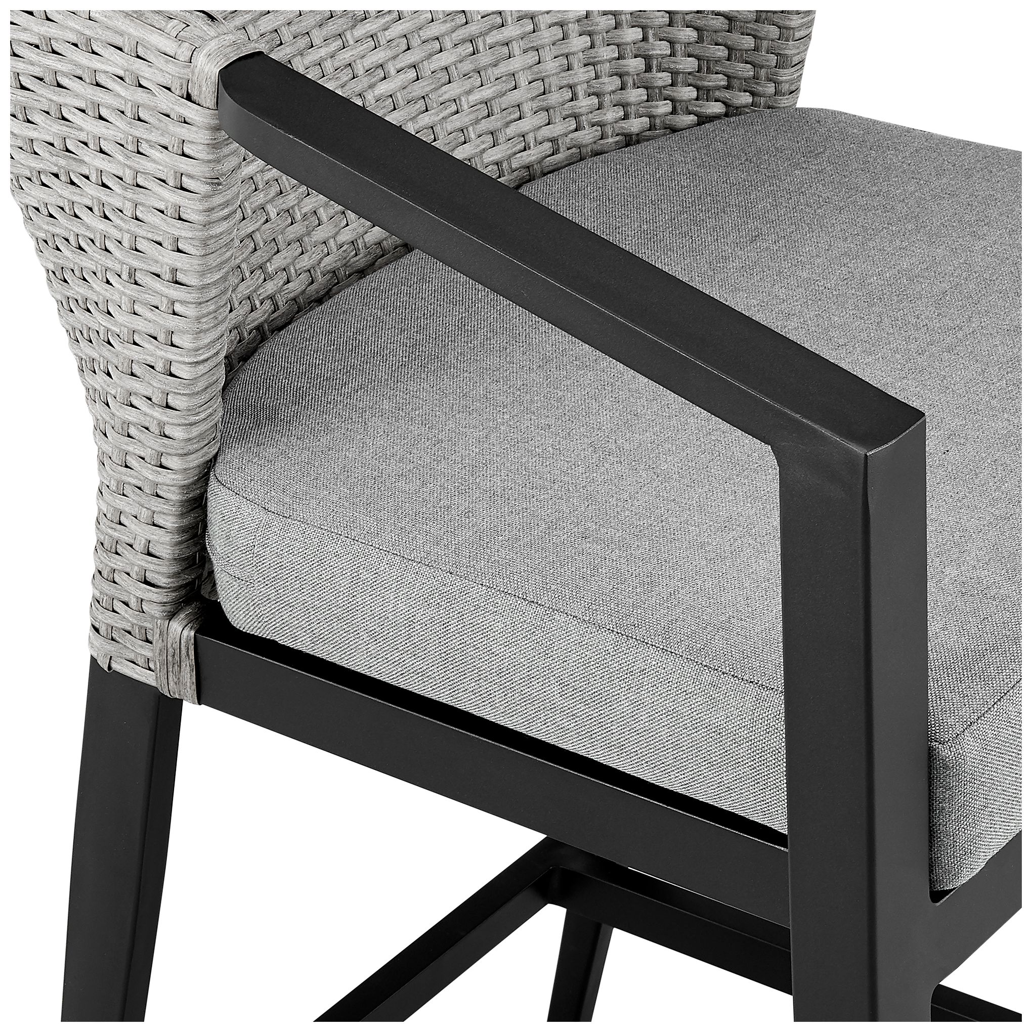 Image 7 Aileen Outdoor 5-Piece Bar Table Set in Aluminum with Grey Cushions more views