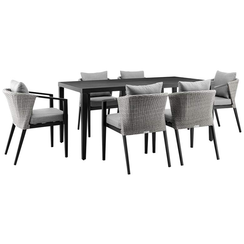 Image 1 Aileen Outdoor 7-Piece Dining Table Set in Aluminum and Wicker