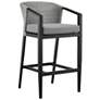 Aileen Outdoor Counter Height Bar Stool in Aluminum and Wicker with Cushion