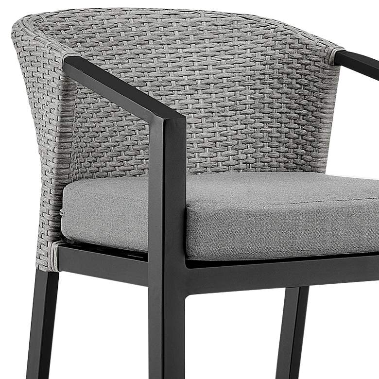 Image 3 Aileen Outdoor Patio Bar Stool in Aluminum and Wicker with Cushions more views