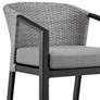 Aileen Outdoor Patio Bar Stool in Aluminum and Wicker with Cushions