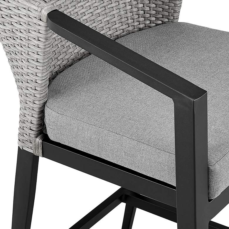 Image 4 Aileen Outdoor Patio Bar Stool in Aluminum and Wicker with Cushions more views