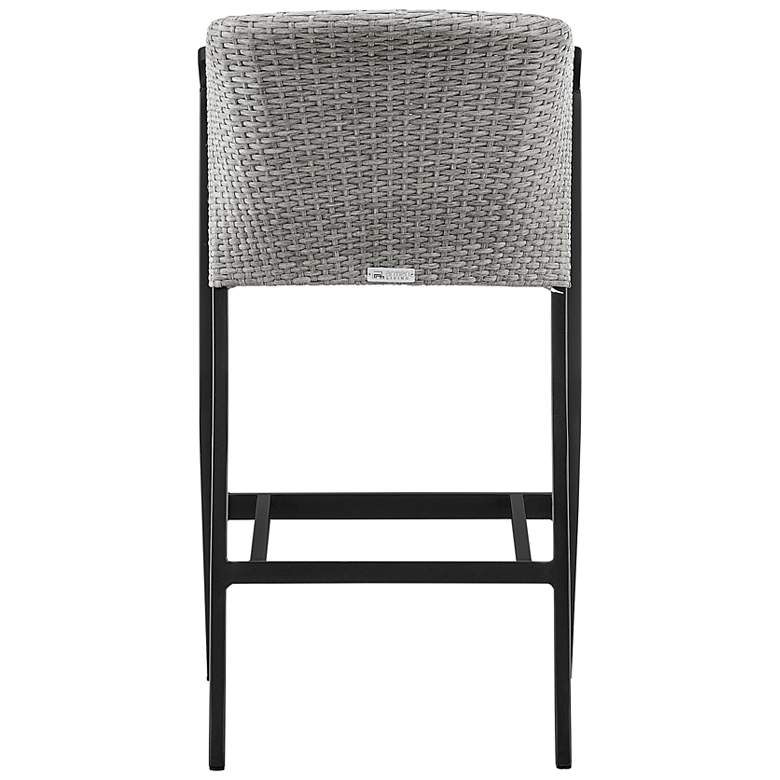 Image 6 Aileen Outdoor Patio Bar Stool in Aluminum and Wicker with Cushions more views
