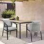 Aileen Set of 2 Outdoor Patio Dining Chairs in Aluminum and Wicker