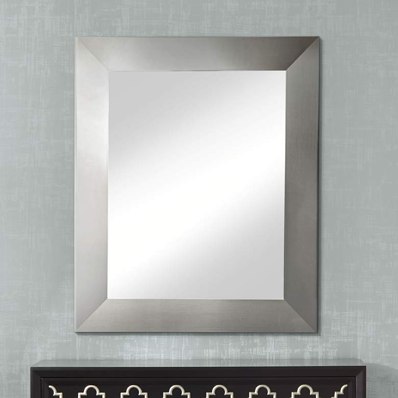 Image 1 Ailey Silver 39 1/2" x 45 1/2" Rectangular Wall Mirror