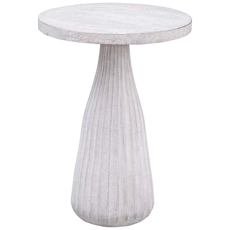 Image 1 Aimee 22" High White Wash Mango Wood Accent Table