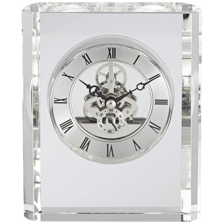 Image 2 Aimee 6 inch High Rectangular Crystal Table Clock