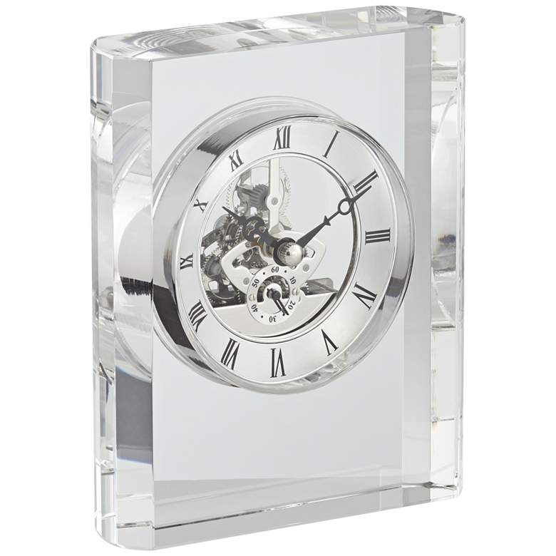 Image 5 Aimee 6 inch High Rectangular Crystal Table Clock more views