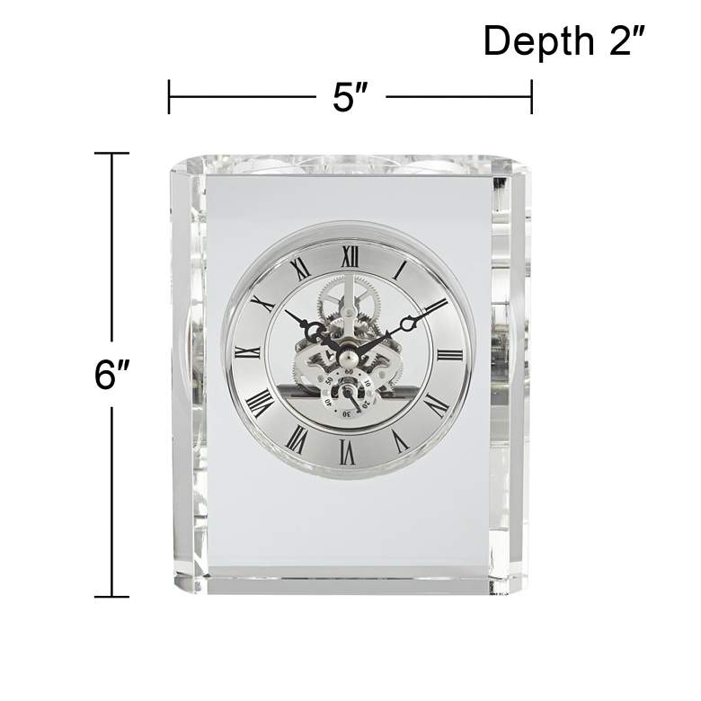 Image 6 Aimee 6 inch High Rectangular Crystal Table Clock more views