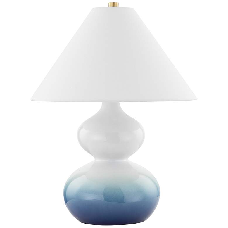 Image 2 Aimee Mitzi Brand 21" HIgh White and Blue Metal Accent Table Lamp