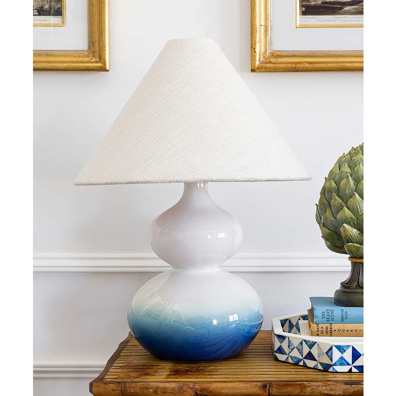 Image 1 Aimee Mitzi Brand 21" HIgh White and Blue Metal Accent Table Lamp