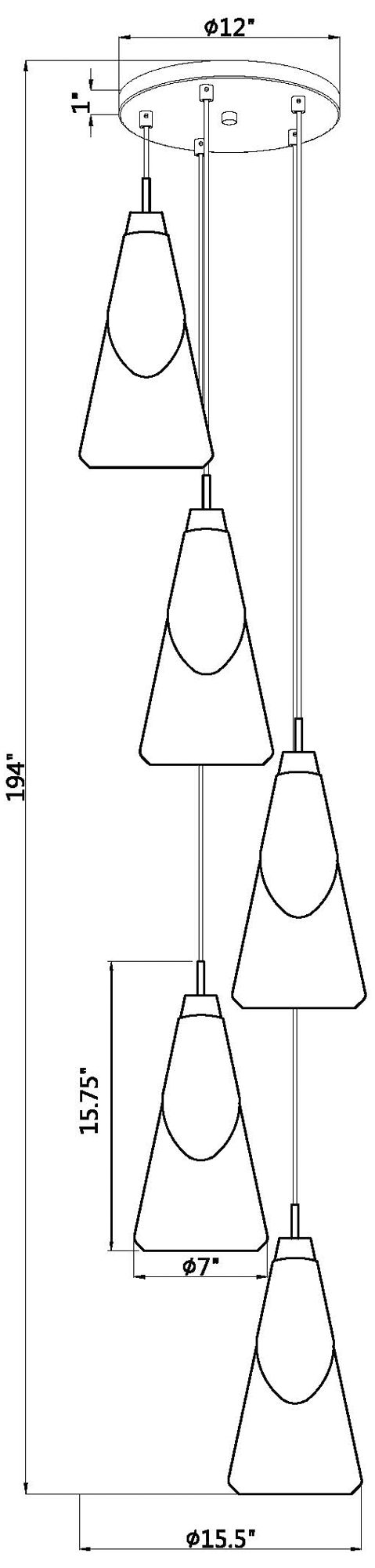 Aimie by Z-Lite Brushed Nickel 5 Light Chandelier
