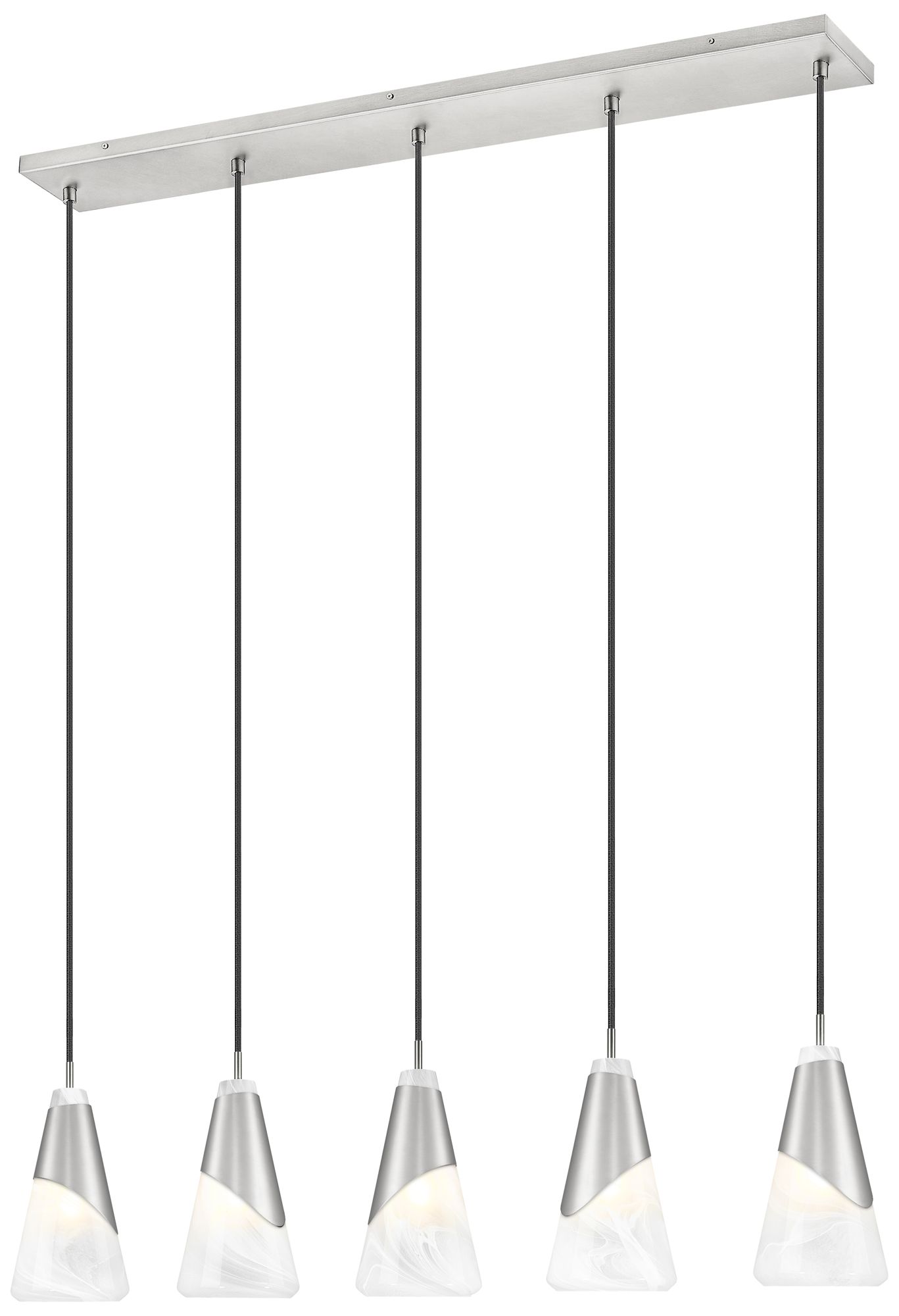 Aimie by Z-Lite Brushed Nickel 5 Light Linear Chandelier