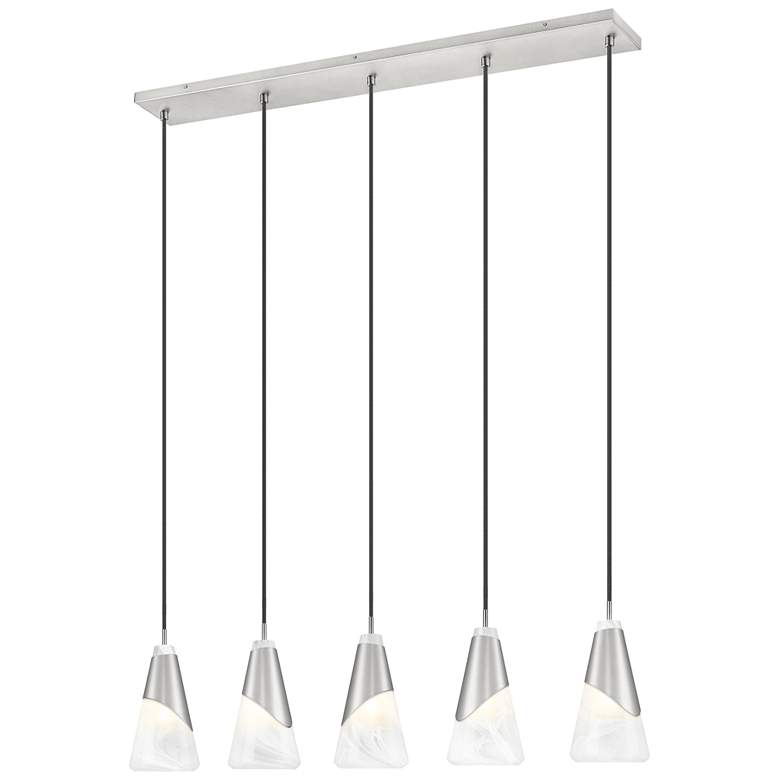 Image 1 Aimie by Z-Lite Brushed Nickel 5 Light Linear Chandelier
