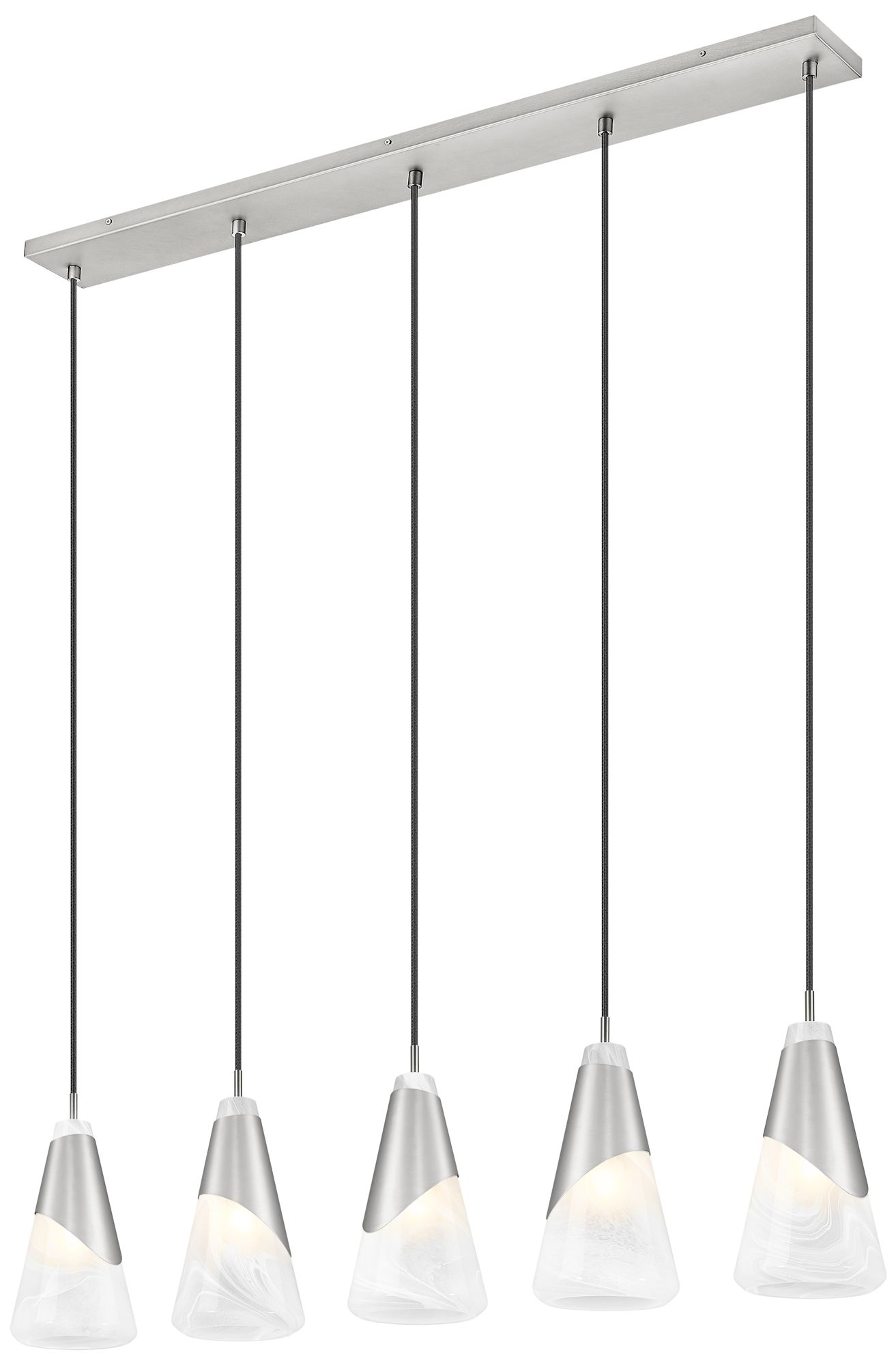 Image 4 Aimie by Z-Lite Brushed Nickel 5 Light Linear Chandelier more views