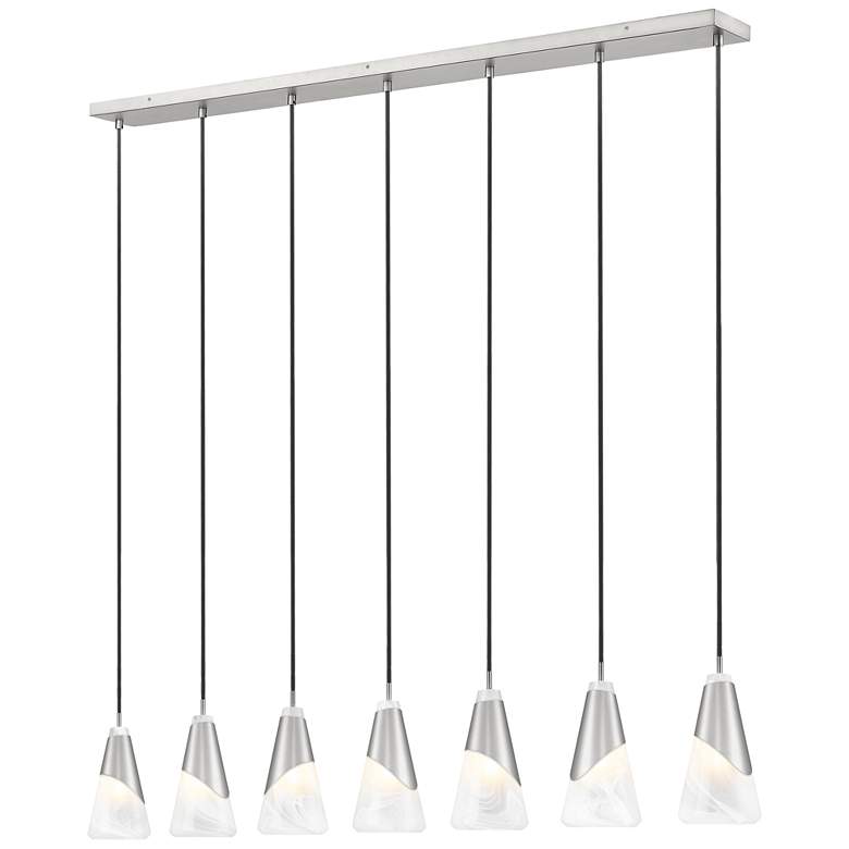 Image 1 Aimie by Z-Lite Brushed Nickel 7 Light Linear Chandelier