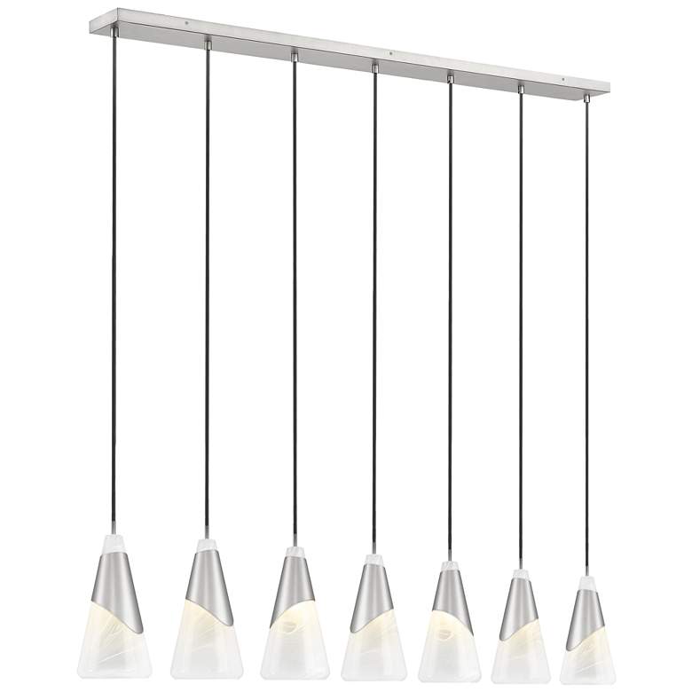 Image 1 Aimie by Z-Lite Brushed Nickel 7 Light Linear Chandelier