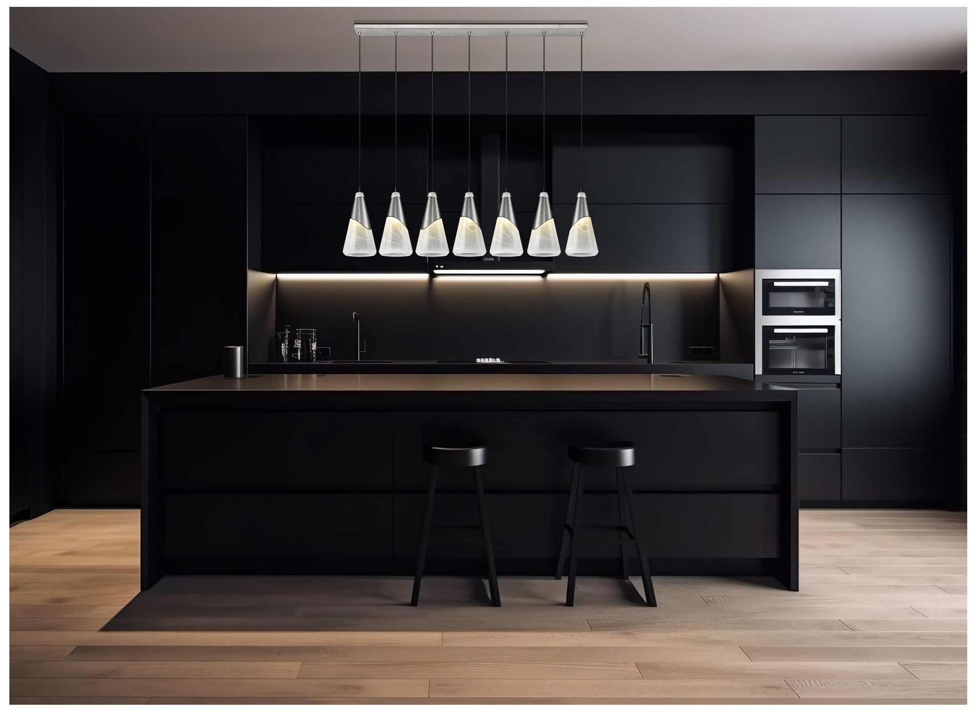 Image 2 Aimie by Z-Lite Brushed Nickel 7 Light Linear Chandelier more views