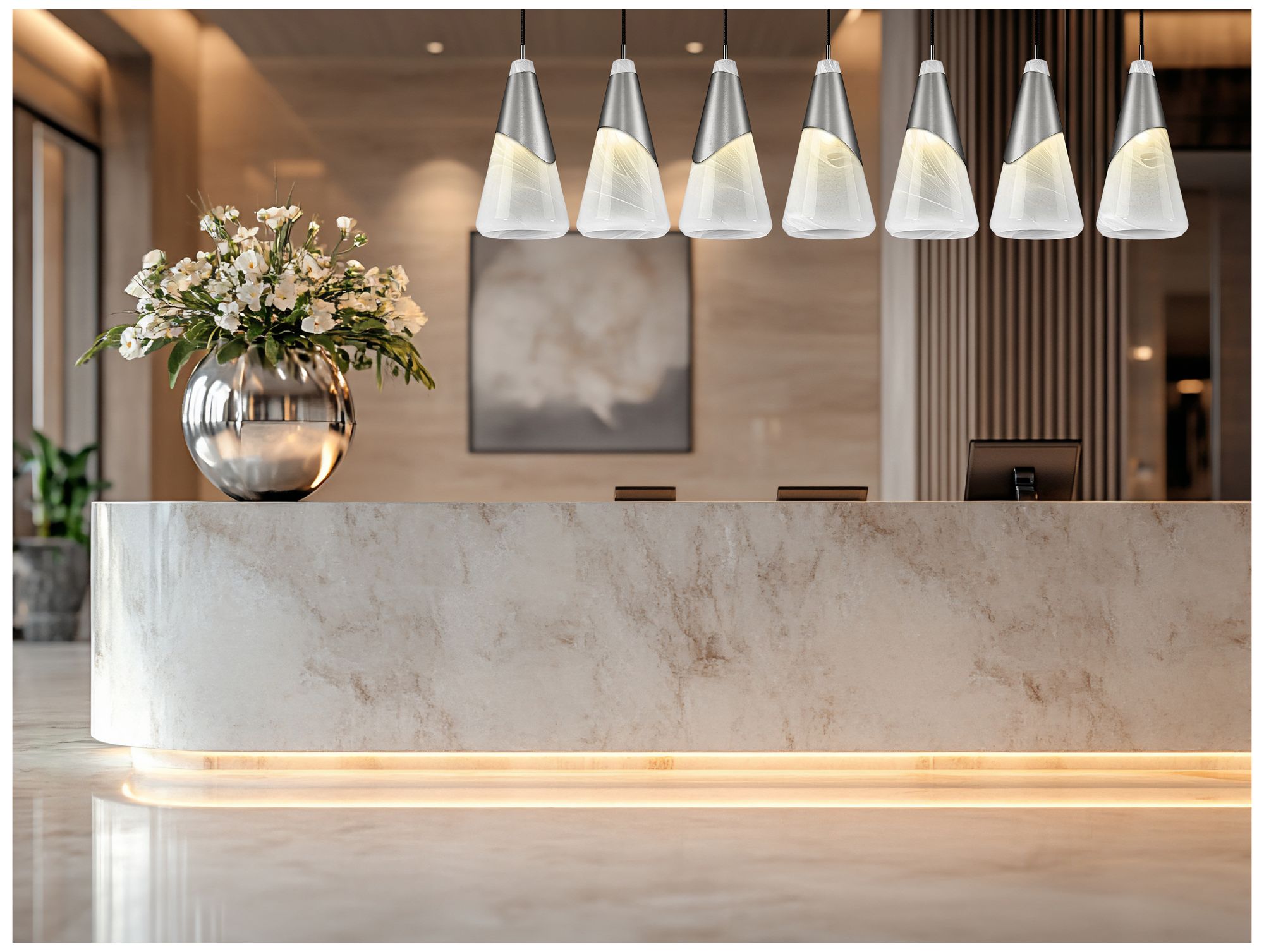 Image 3 Aimie by Z-Lite Brushed Nickel 7 Light Linear Chandelier more views