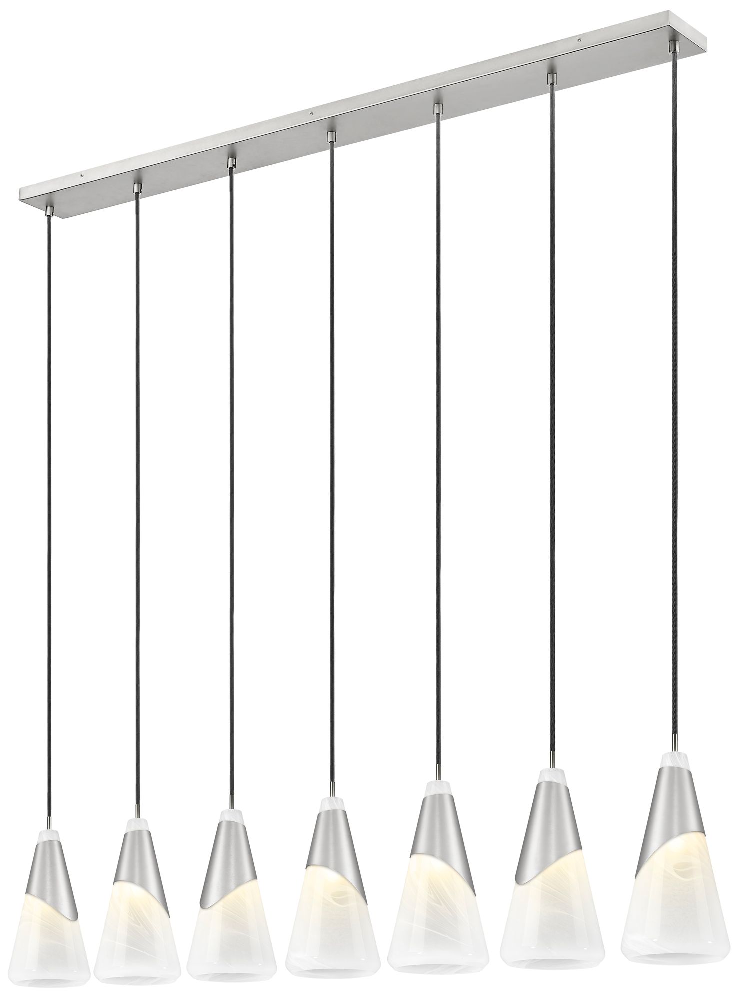 Image 4 Aimie by Z-Lite Brushed Nickel 7 Light Linear Chandelier more views