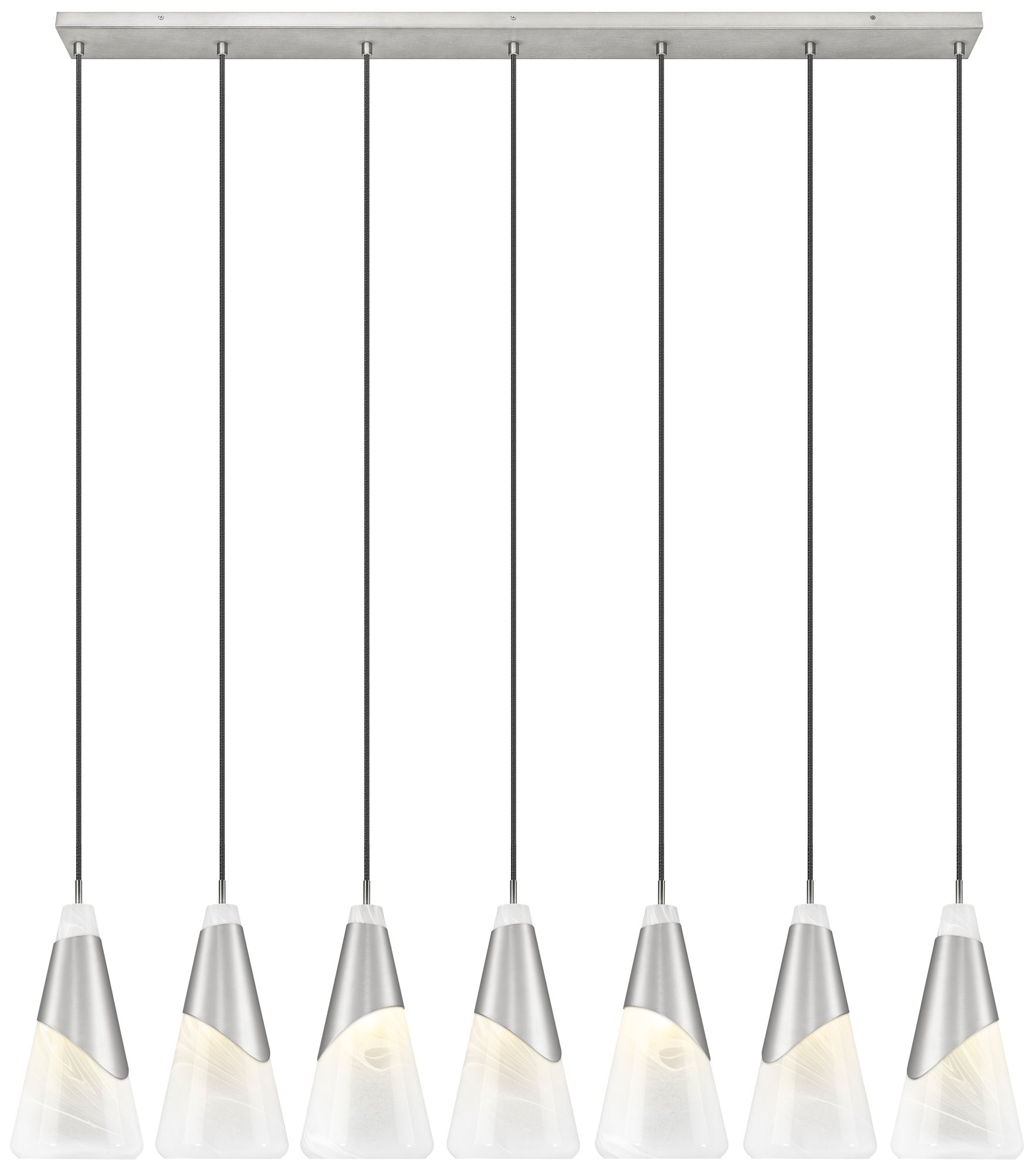 Aimie by Z-Lite Brushed Nickel 7 Light Linear Chandelier
