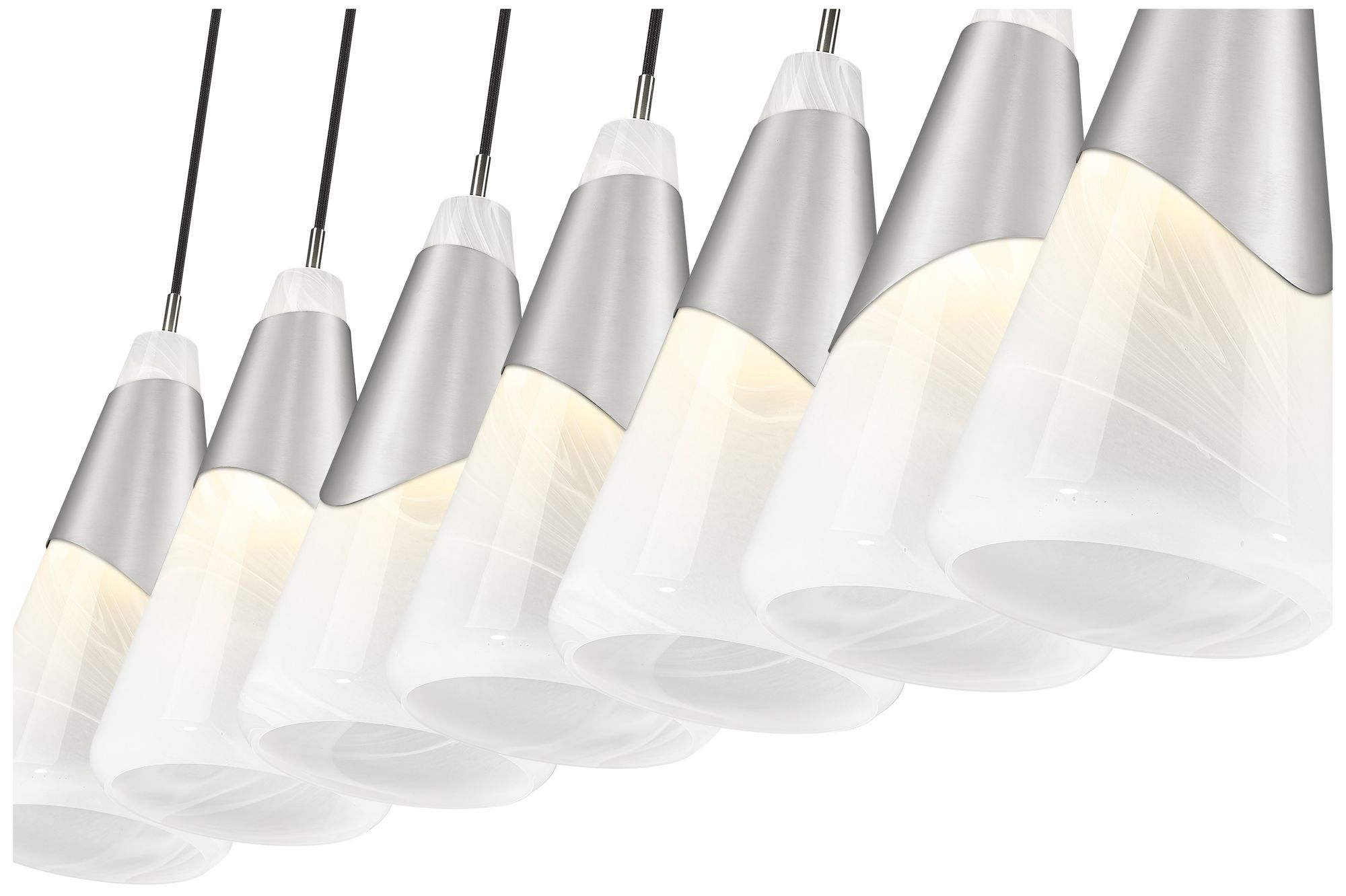 Aimie by Z-Lite Brushed Nickel 7 Light Linear Chandelier