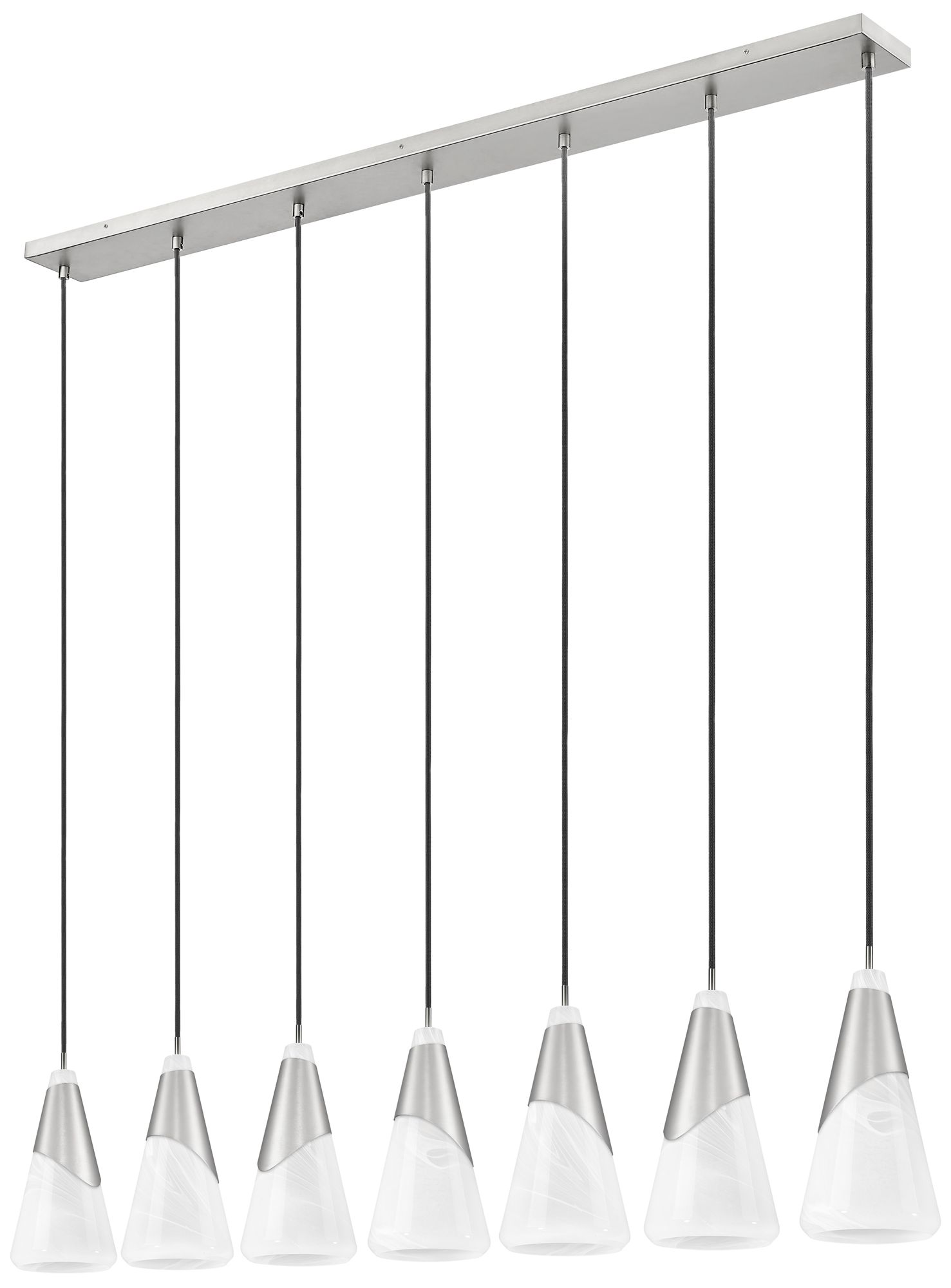 Aimie by Z-Lite Brushed Nickel 7 Light Linear Chandelier