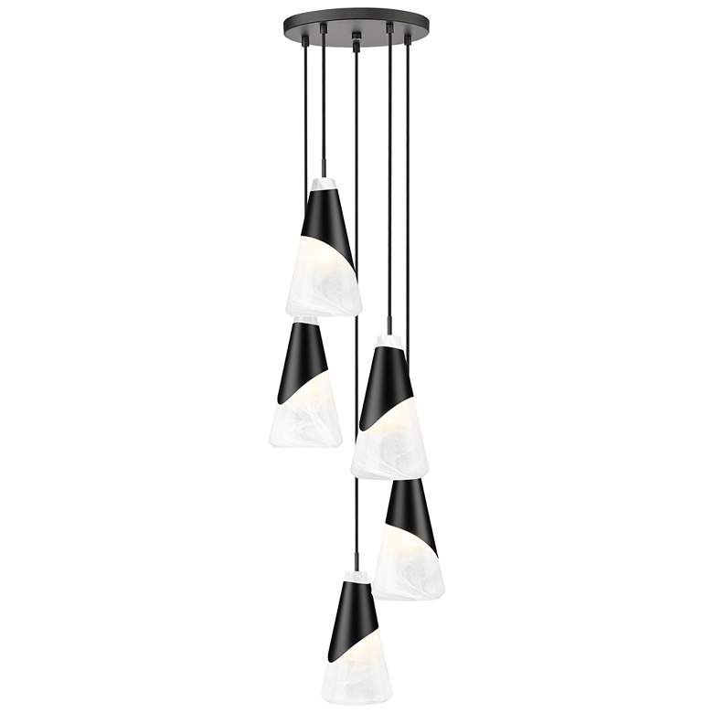 Image 1 Aimie by Z-Lite Matte Black 5 Light Chandelier